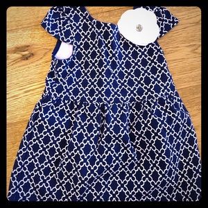 NEW Janie and Jack navy/white dress 12-18mo